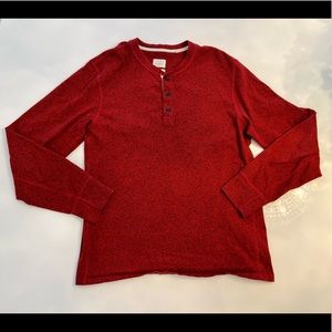 Men’s Rag & Bone Standard Issue Raglan Henley in Fiery Red - Size X Large